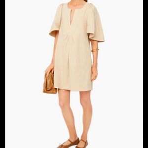 Pomander Place Khaki Finley Tuckernuck Flutter Sleeve Dress Women XL